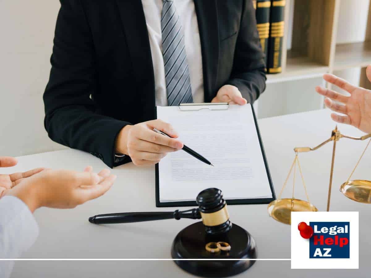 Discussing legal matters with a lawyer for those looking to get Divorced in Arizona